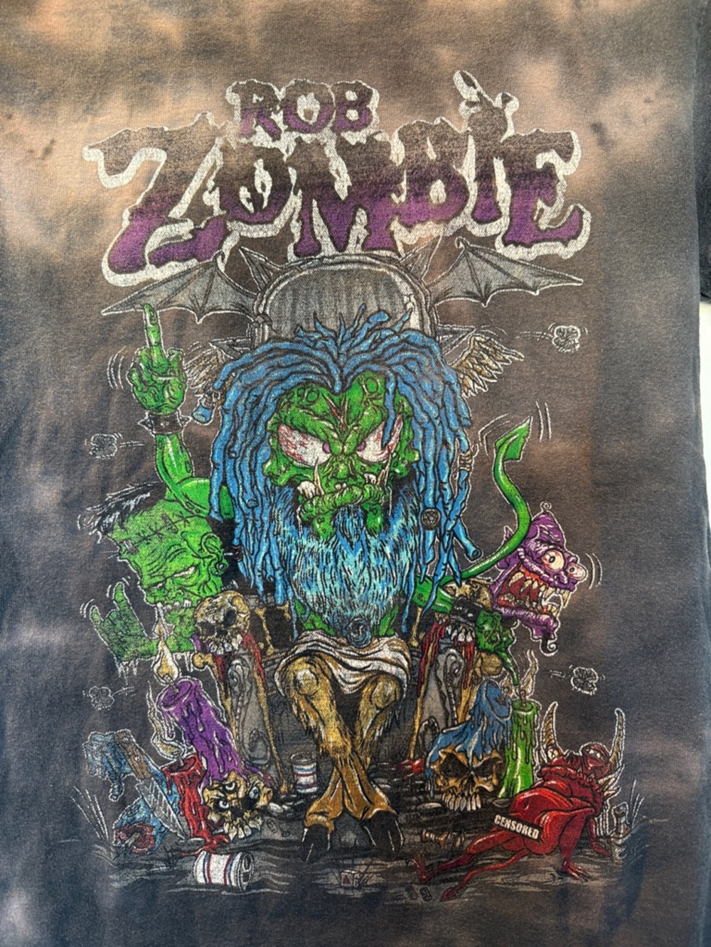 Vintage Rob Zombie Graphic Acid Wash Short Sleeve Tee - Picture 2 of 8